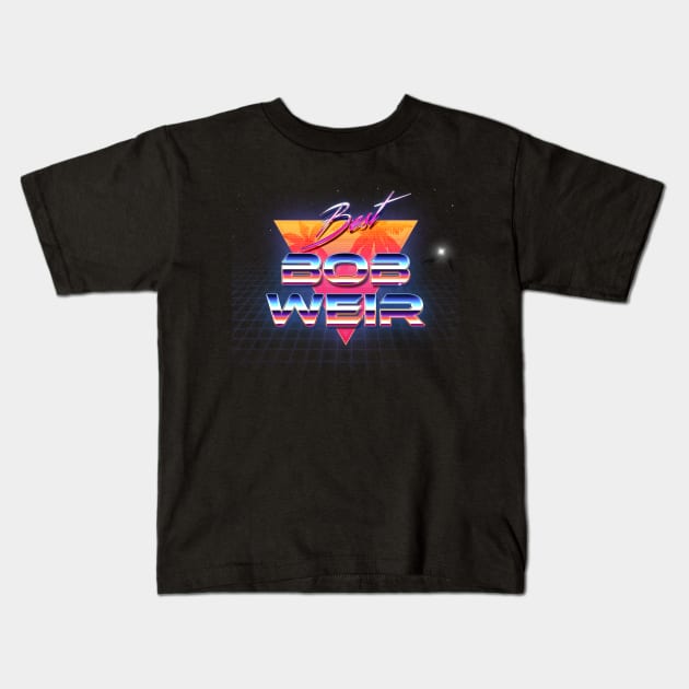 Bob Weir Retro Crome Art Kids T-Shirt by blooddragonbest